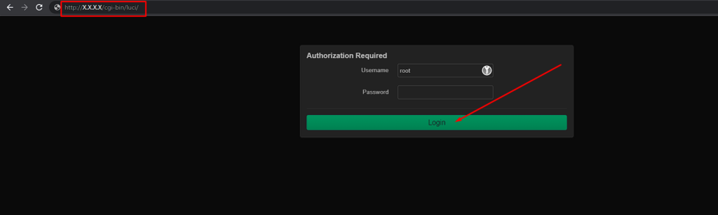 Вход в веб-интерфейс LuCI OpenWrt