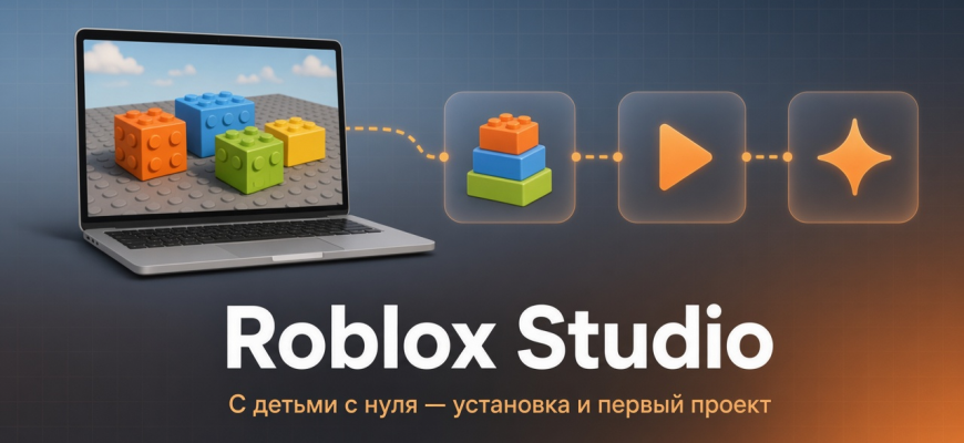 Как начать изучать Roblox Studio с детьми: установка и первый проект
